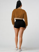 Lässige Retro Varsity Crop Baseballjacken